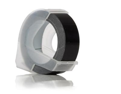 Huismerk Label Tape voor Dymo 3D | 9 mm | Wit op Zwart - S0898130 - 1 stuk