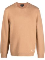 A.P.C. pull Edward à logo imprimé - Marron