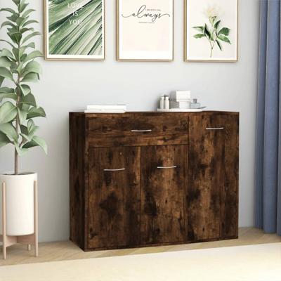 Dressoir 88x30x70 cm bewerkt hout gerookt eikenkleurig