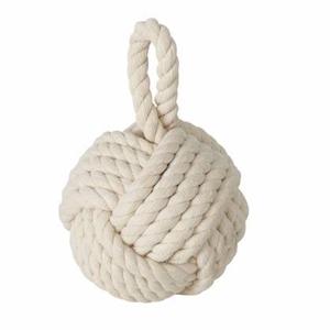 Boltze deurstopper knoop - 1.5 kilo - creme - jute - 23 x 15 cm