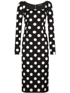 Dolce & Gabbana robe mi-longue à pois - Noir