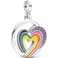 Pandora Me 791793C01 Hanger Rainbow Heart-Freedom Medaillon zilver-kristal-emaille - thumbnail