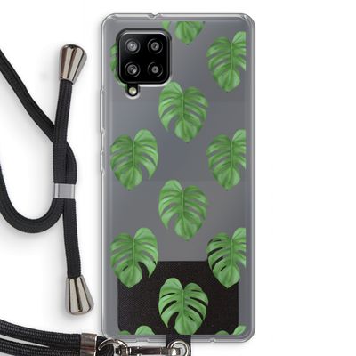 Monstera leaves: Samsung Galaxy A42 5G Transparant Hoesje met koord