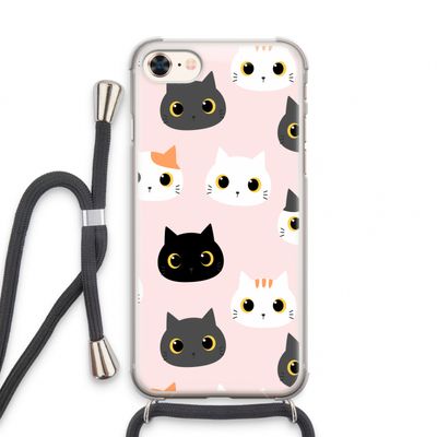Katten: iPhone 8 Transparant Hoesje met koord