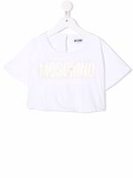 Moschino Kids t-shirt crop à logo imprimé - Blanc - thumbnail