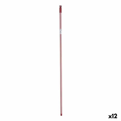Bezemsteel Strepen 2,3 x 130 x 2,3 cm Rood Metaal (12 Stuks)