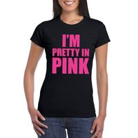 I am pretty in pink shirt zwart dames - thumbnail