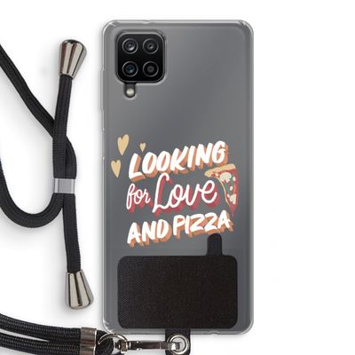 Pizza is the answer: Samsung Galaxy A12 Transparant Hoesje met koord