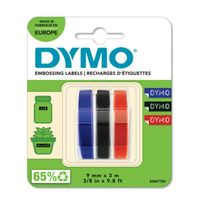 Dymo D3 tape 9 mm, geassorteerde kleuren, blister van 3 stuks - thumbnail