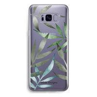 Tropical watercolor leaves: Samsung Galaxy S8 Plus Transparant Hoesje