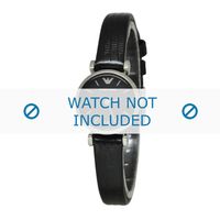 Armani horlogeband AR1684 Leder Zwart 10mm - thumbnail