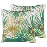 Beliani-GAIANA -Tuinkussen set van 2-Groen-45 x 45 cm-Polyester - thumbnail