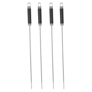 BBQ spiezen - 12x stuks - RVS - 46 cm - vleespennen voor vlees - barbecue accessoires - Barbecuespiezen