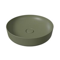 Salenzi Form ronde opbouw waskom met clickwaste mat legergroen 45cm