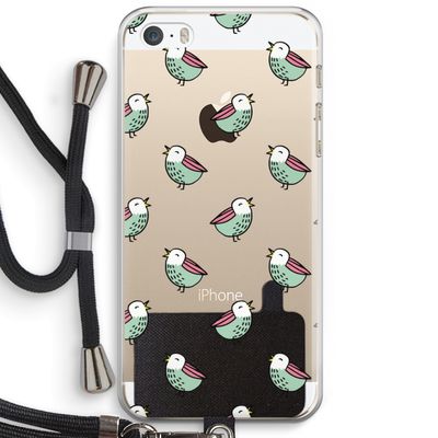 Vogeltjes: iPhone 5 / 5S / SE Transparant Hoesje met koord