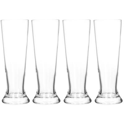 Bierglazen - 4x st - 370 ml - 7 x 20 cm - glas - pilsenerglazen - glazen voor bier