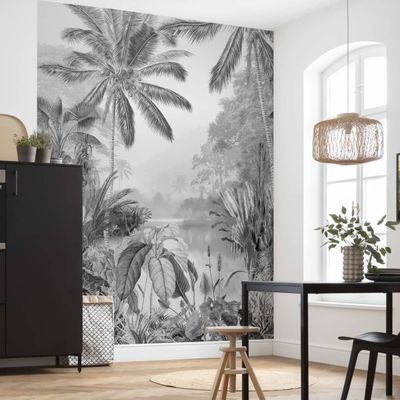 Komar fotobehang lac tropical black & white 200x270 cm