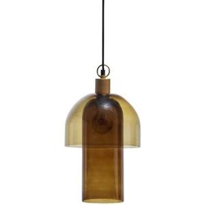 WOOOD hanglamp dubbele kap - Glas - Lichtbruin - 31xØ22 cm