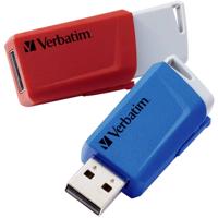 Verbatim V Store N CLICK USB-stick 32 GB Rood, Blauw 49308 USB-A 3.2 Gen 1