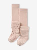 Set van 2 paar fantasie panty's voor babymeisjes lichtroze Set van 2 paar fantasie panty's voor babymeisjes lichtroze