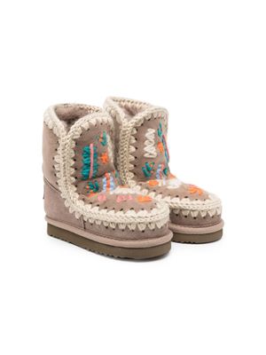 Mou Kids après-ski Eskimo à broderies - Gris