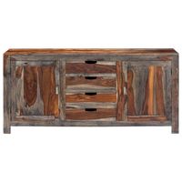 The Living Store Sheeshamhouten dressoir - 160 x 40 x 75 cm - grijs