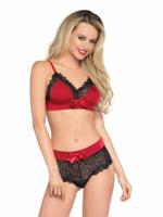 Leg Avenue 81546_01205 lingerieset & body Zwart, Rood