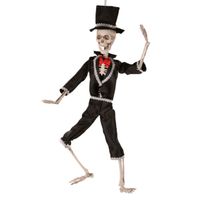 Hangende horror decoratie skelet 50 cm bruidegom   - - thumbnail