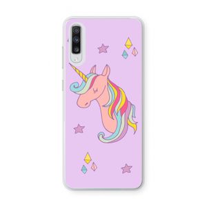 Roze eenhoorn: Samsung Galaxy A70 Transparant Hoesje