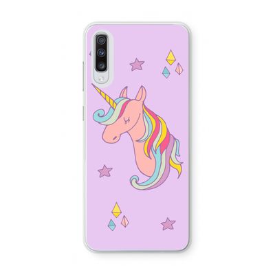 Roze eenhoorn: Samsung Galaxy A70 Transparant Hoesje