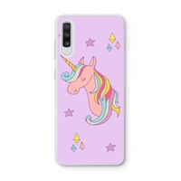 Roze eenhoorn: Samsung Galaxy A70 Transparant Hoesje