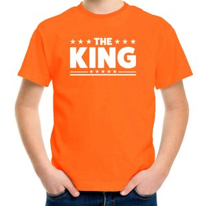 The King tekst t-shirt oranje kids