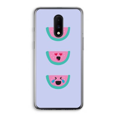 Smiley watermeloen: OnePlus 7 Transparant Hoesje