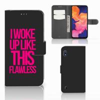 Samsung Galaxy A10 Hoesje met naam Woke Up - Origineel Cadeau Zelf Maken | Portemonnee hoesje