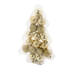 Cosy & Trendy Kerstballen - 17 stuks - kunststof - goud - mat-glans-glitter - 3 cm