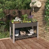 VidaXL Plantenbak verhoogd met schap 120x50x75 cm hkc grijs