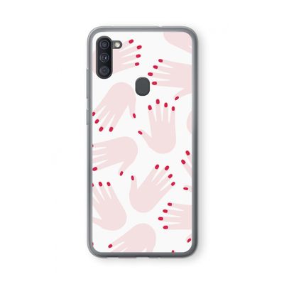 Hands pink: Samsung Galaxy A11 Transparant Hoesje