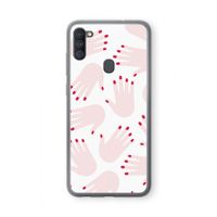Hands pink: Samsung Galaxy A11 Transparant Hoesje