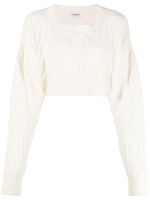 DONDUP pull crop en maille ajourée - Blanc