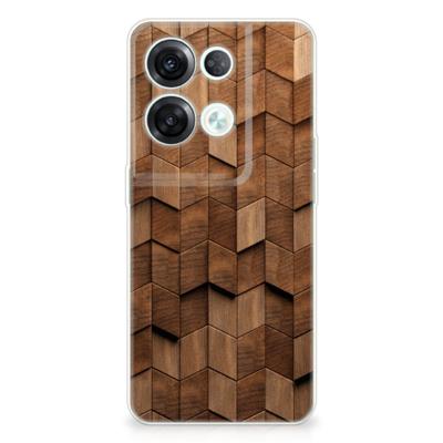 Bumper Hoesje voor OPPO Reno8 Pro Wooden Cubes