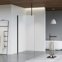 Fortifura Galeria inloopdouche - 70x200cm - mat glas - plafondarm - mat zwart SW797924/SW797905/SW804542