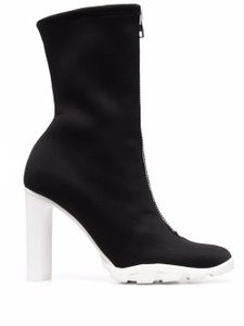 Alexander McQueen bottines zippées en maille - Noir