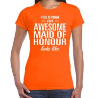 Awesome maid of honour/getuige cadeau t-shirt oranje dames