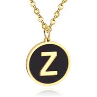 Goudkleurige Dames Schakelketting met Zwarte Kettinghanger Letter Z