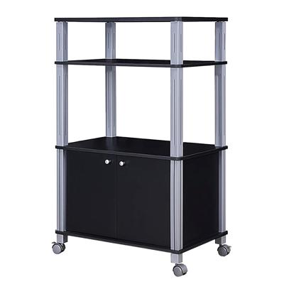 Keukenplank voor Magnetron Keukenstandaard Plank Huishoudelijke Plank Stabiel Magnetron Plank Keuken Trolley met Wielen Zwart