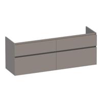 Brauer Delight - Onderkast - 160 cm - met 4 Softclose Lades Greeploos en 2 Sifon Uitsparingen - Mat Taupe