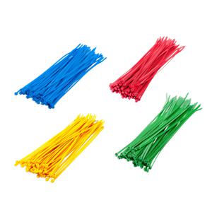 400x stuks gekleurde kabelbinders nylon groen / blauw / rood / geel 10 cm x 25 mm