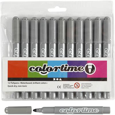 Colortime Grijze jumbo stiften, 12st.