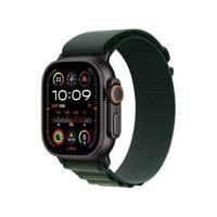 Apple Watch Ultra 2 GPS + Cellular 49mm Titanium Case met Dark Green Alpine Loop - Small Smartwatch Zwart