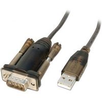 Lindy 42855 seriële kabel Grijs, Transparant 1,5 m USB Type-A DB-9 - thumbnail